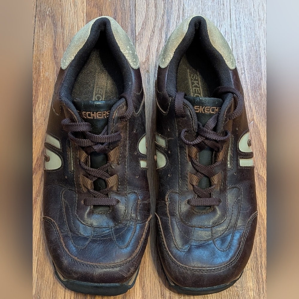 Women's Skechers Class X Brown Leather Shoes
